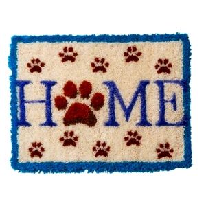 Completed Herrschner Decorative Latch Hook Rug  - Paws